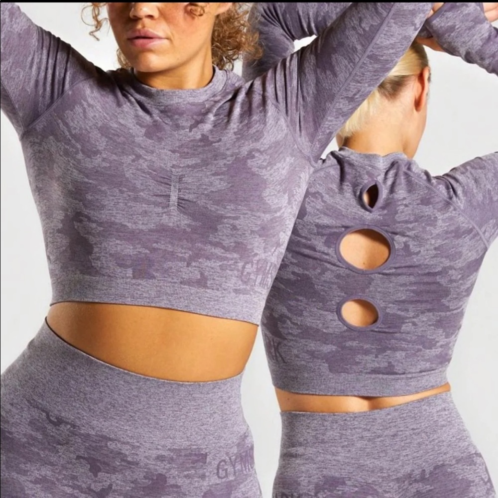 Gymshark Lavender Camo Top
